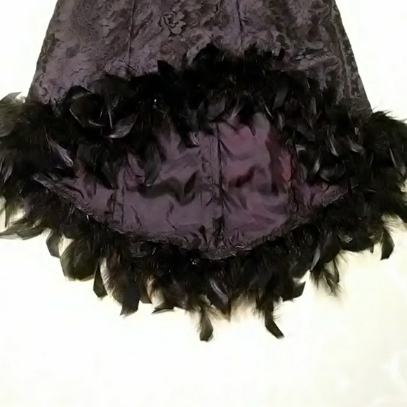 Vintage Black Lace/Feathered Dress Flash Sale - Picture 2 of 5